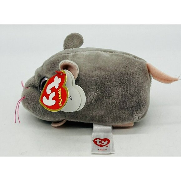 Teeny Tys Miko Gray Mouse Pink Eyes Plush 4 inch Stuffed Animal 2017 - Picture 4 of 9